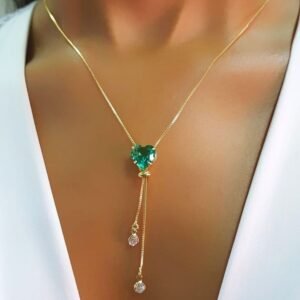 Verdant Heart Lariat Necklace