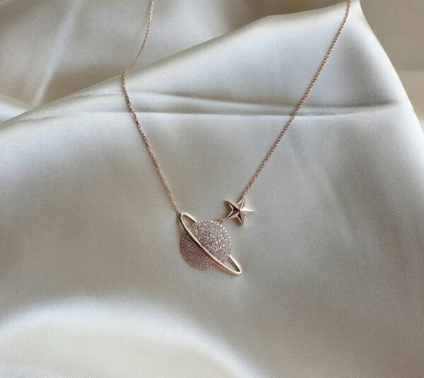Cosmic Elegance Saturn & Star Necklace