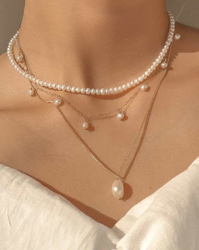 Opulence Cascade Layered Pearl Necklace