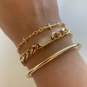 Golden Edge Stack Bracelets
