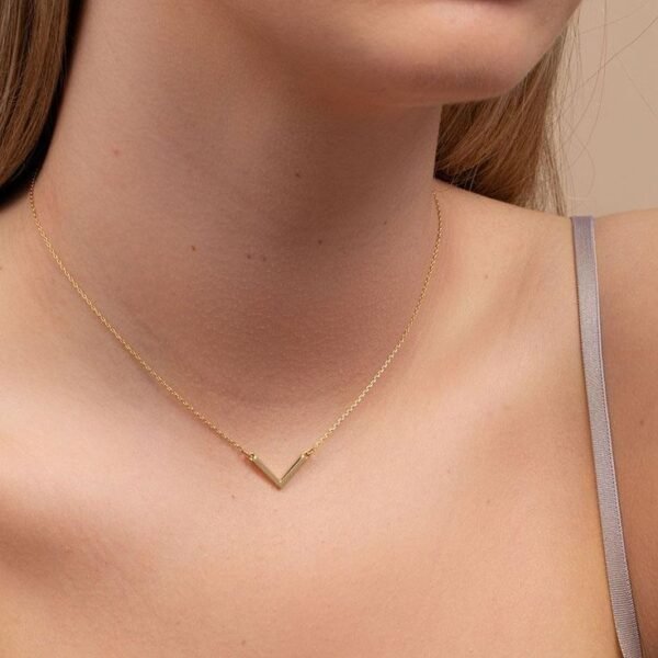 Golden Minimal V Necklace