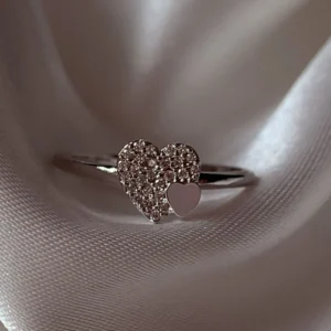 Double Heart Ring - Silver
