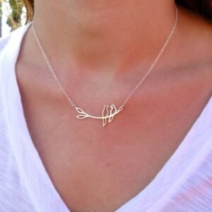Endearing Perch Lovebirds Necklace