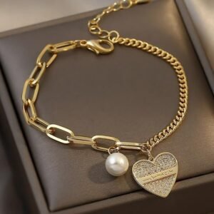 Golden Heartbeat Glam Bracelet