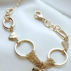 Golden Heartbeat Cascade Bracelet