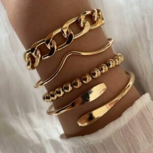 Gold-Tone Stackable Bracelet Set
