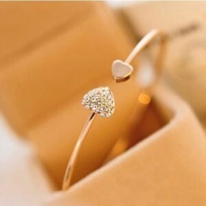 Sparkle Heart Open Cuff